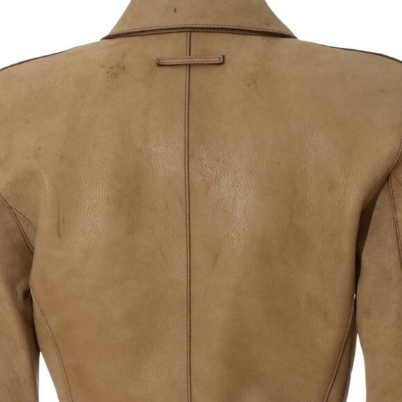Jean Paul Gaultier Distressed Leather Blazer Jacket US sz 6 - Picture 9 of 15